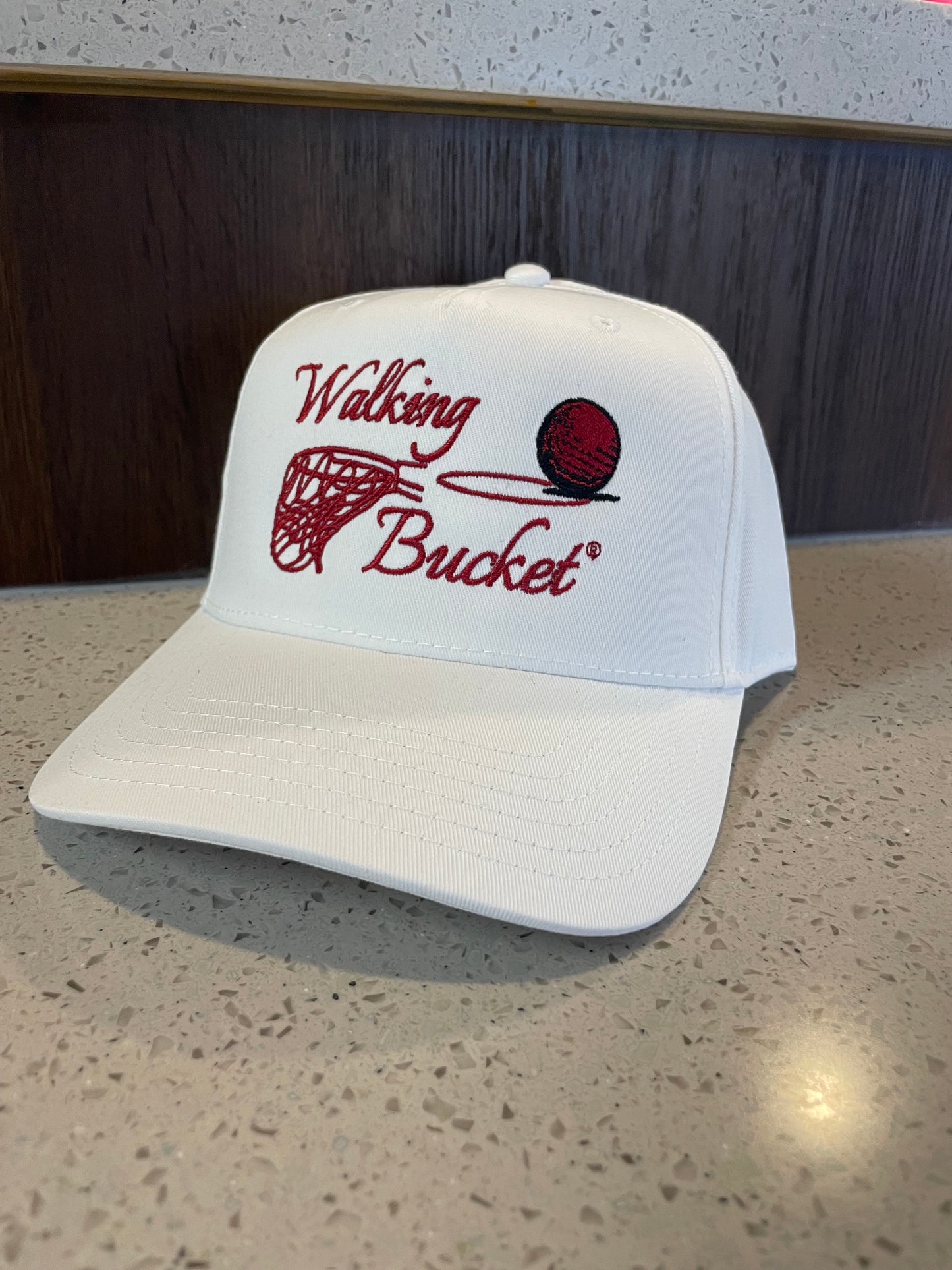 WALKING BUCKET HAT - WHITE/CRIMSON