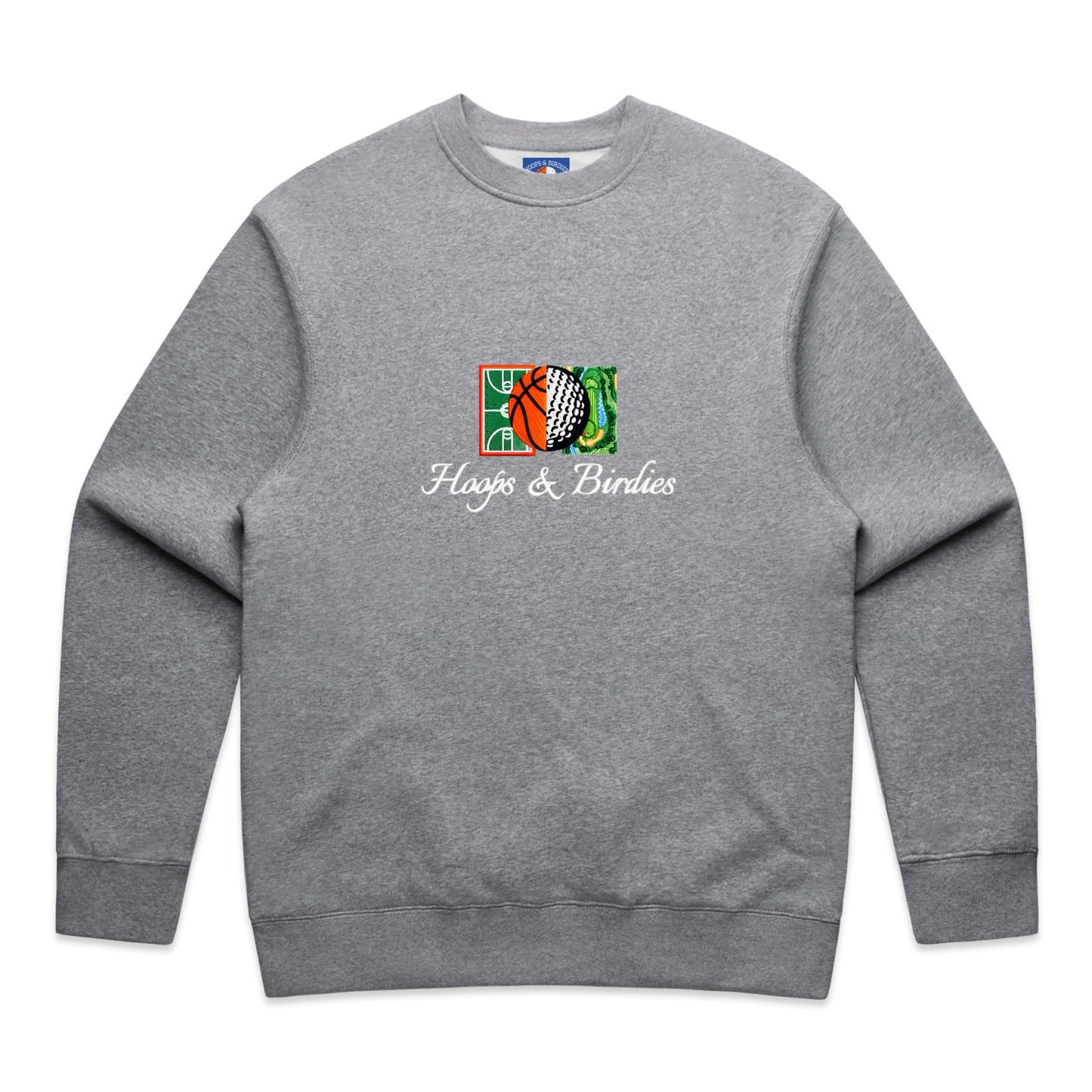 COURT TO COURSE CREWNECK - HEATHER GREY/WHITE/MULTI