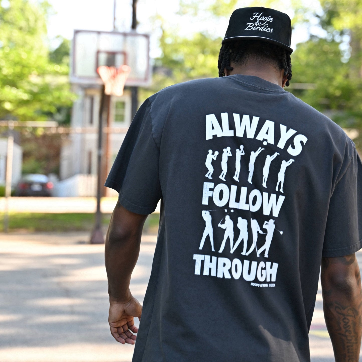FOLLOW THROUGH TEE (BOXY FIT) - BLACK/WHITE