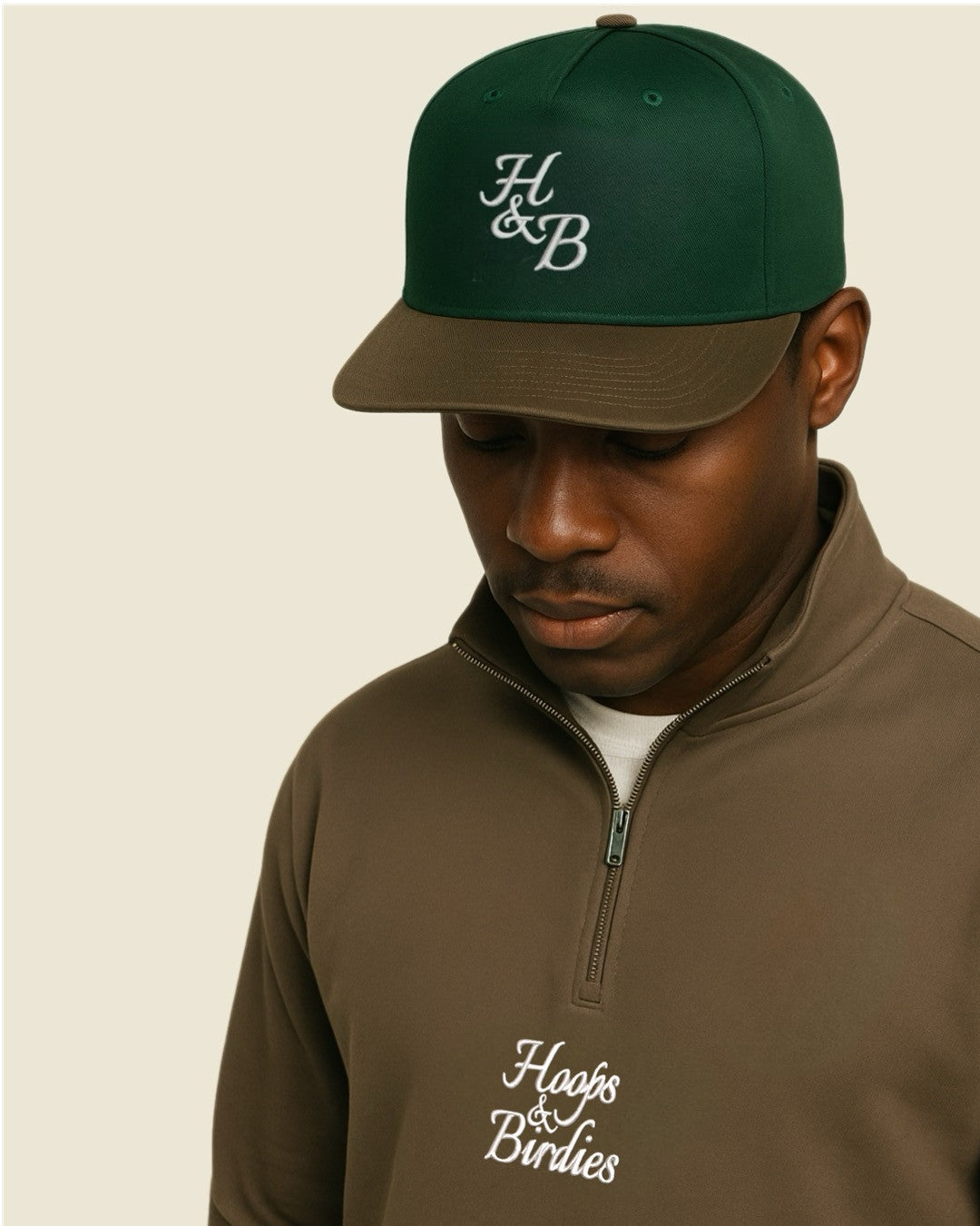 SCRIPT QUARTER ZIP - WALNUT/WHITE/FOREST