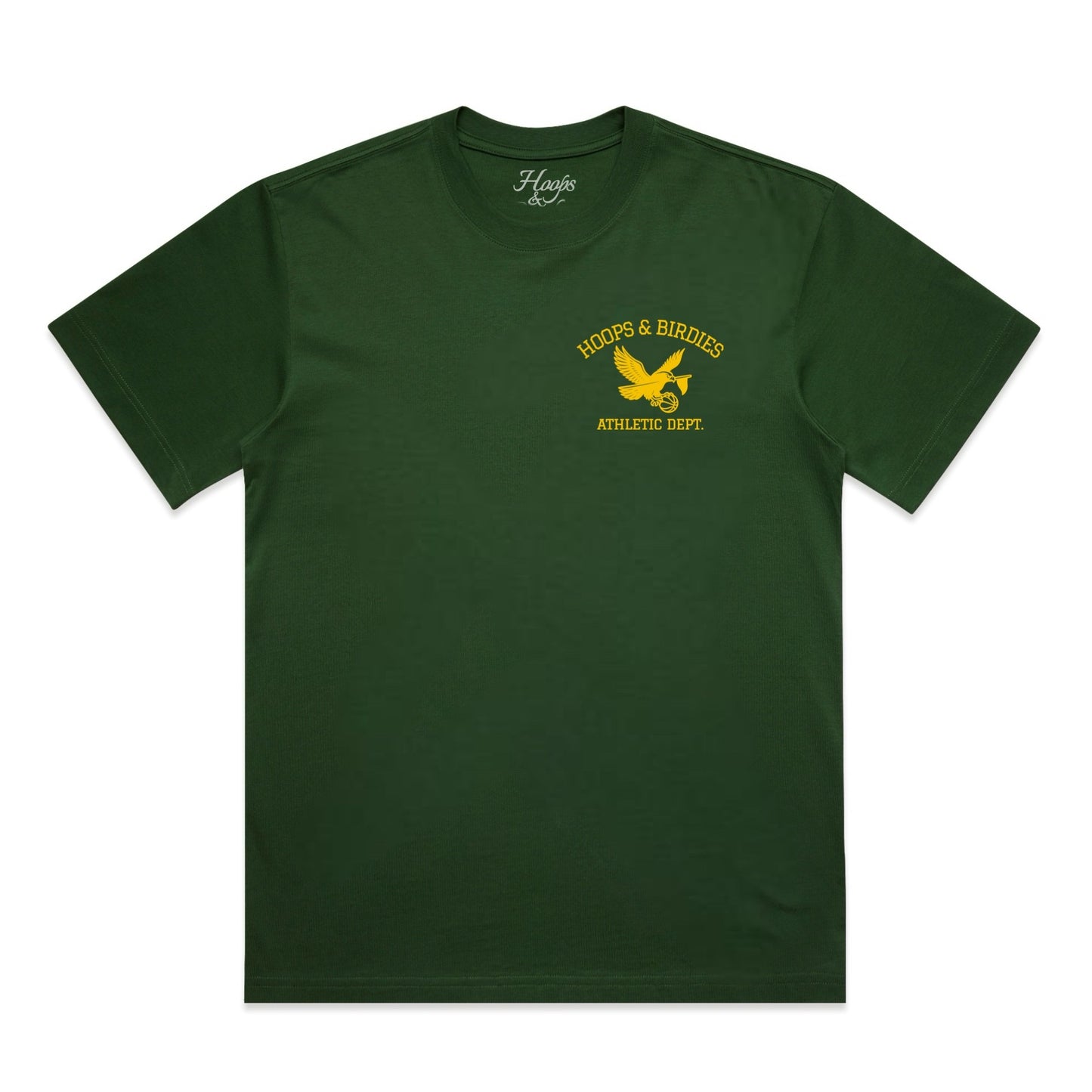 FOLLOW THROUGH TEE (BOXY FIT) - FOREST GREEN/CANARY