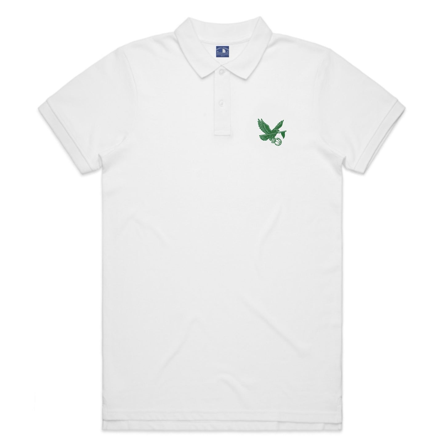 HB HAWK POLO WHITE/FOREST