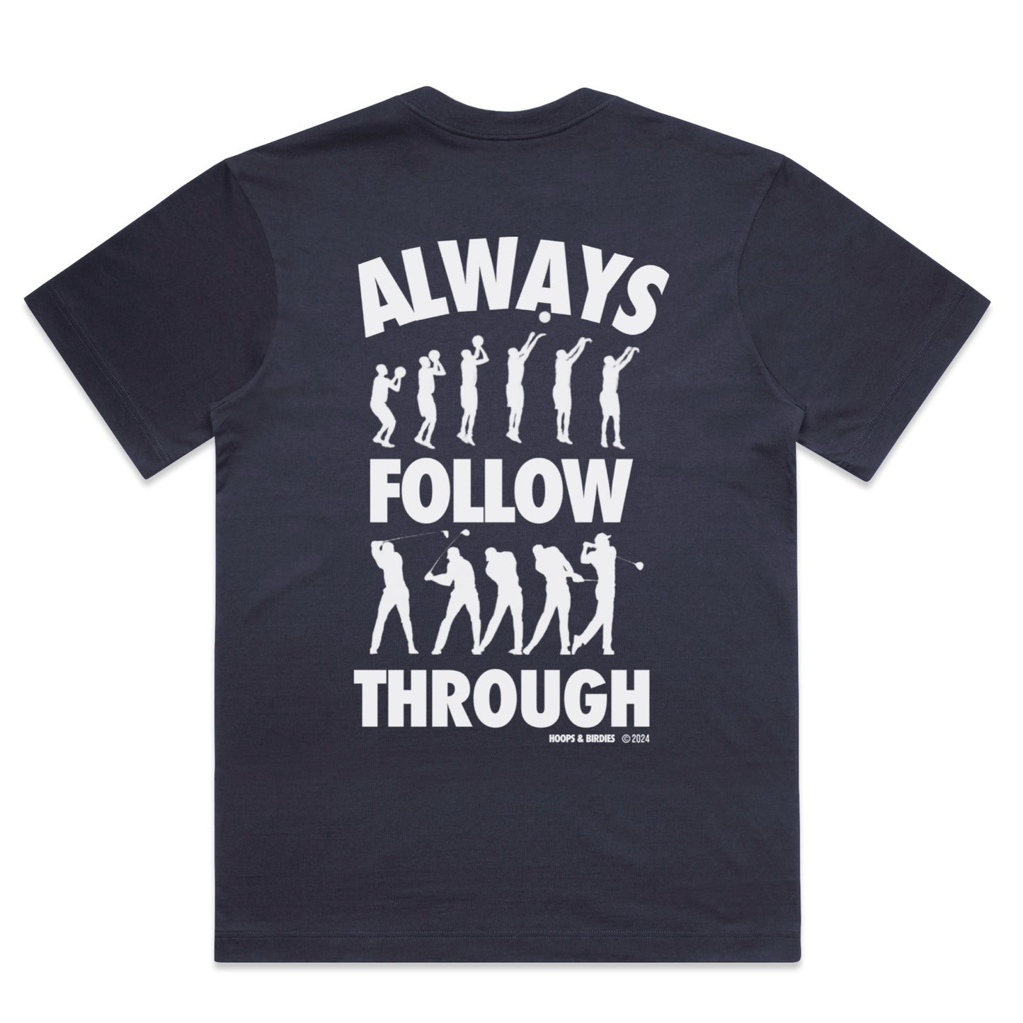 FOLLOW THROUGH TEE (BOXY FIT) - NAVY/WHITE