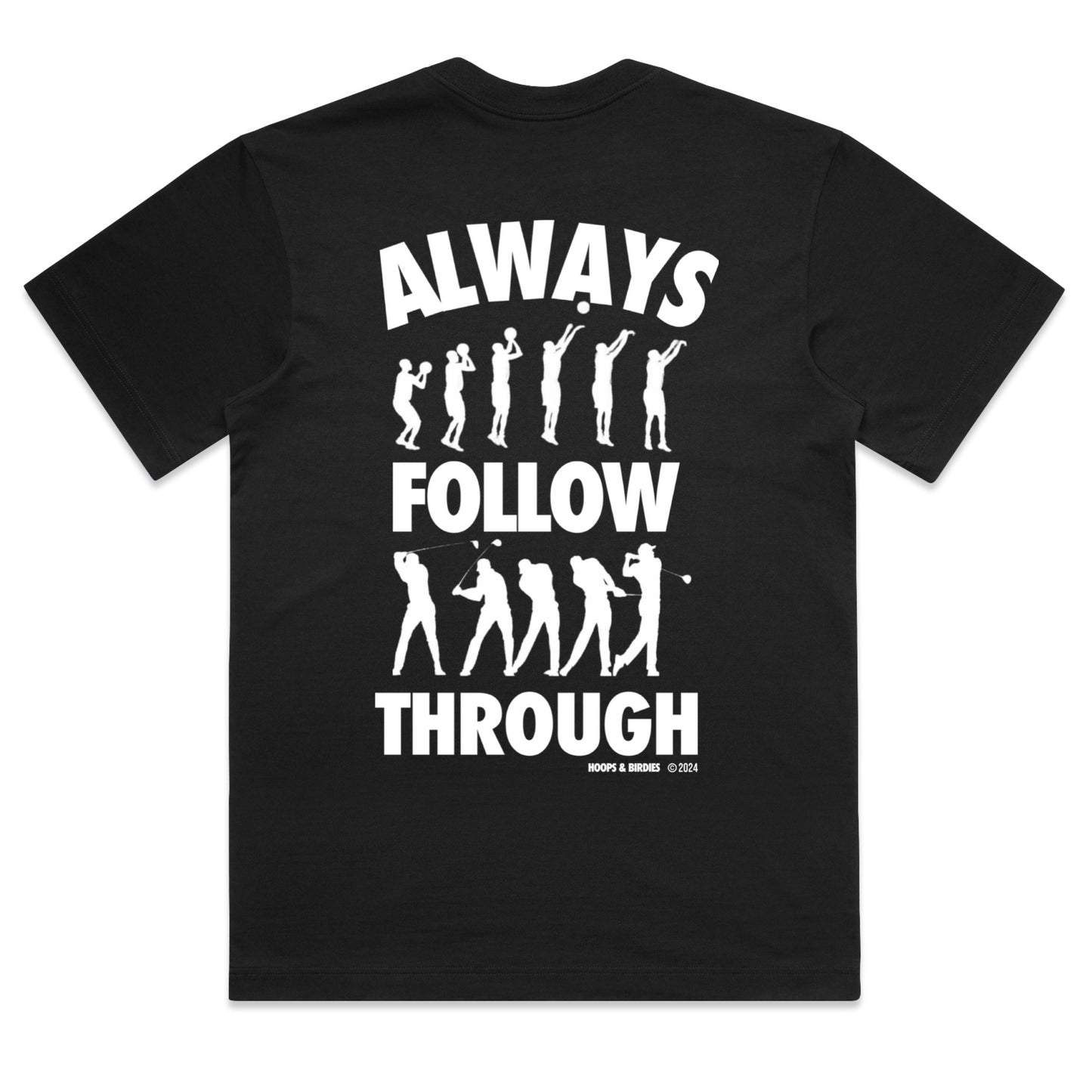 FOLLOW THROUGH TEE (BOXY FIT) - BLACK/WHITE