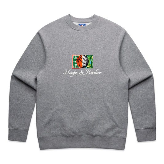 COURT TO COURSE CREWNECK - HEATHER GREY/WHITE/MULTI