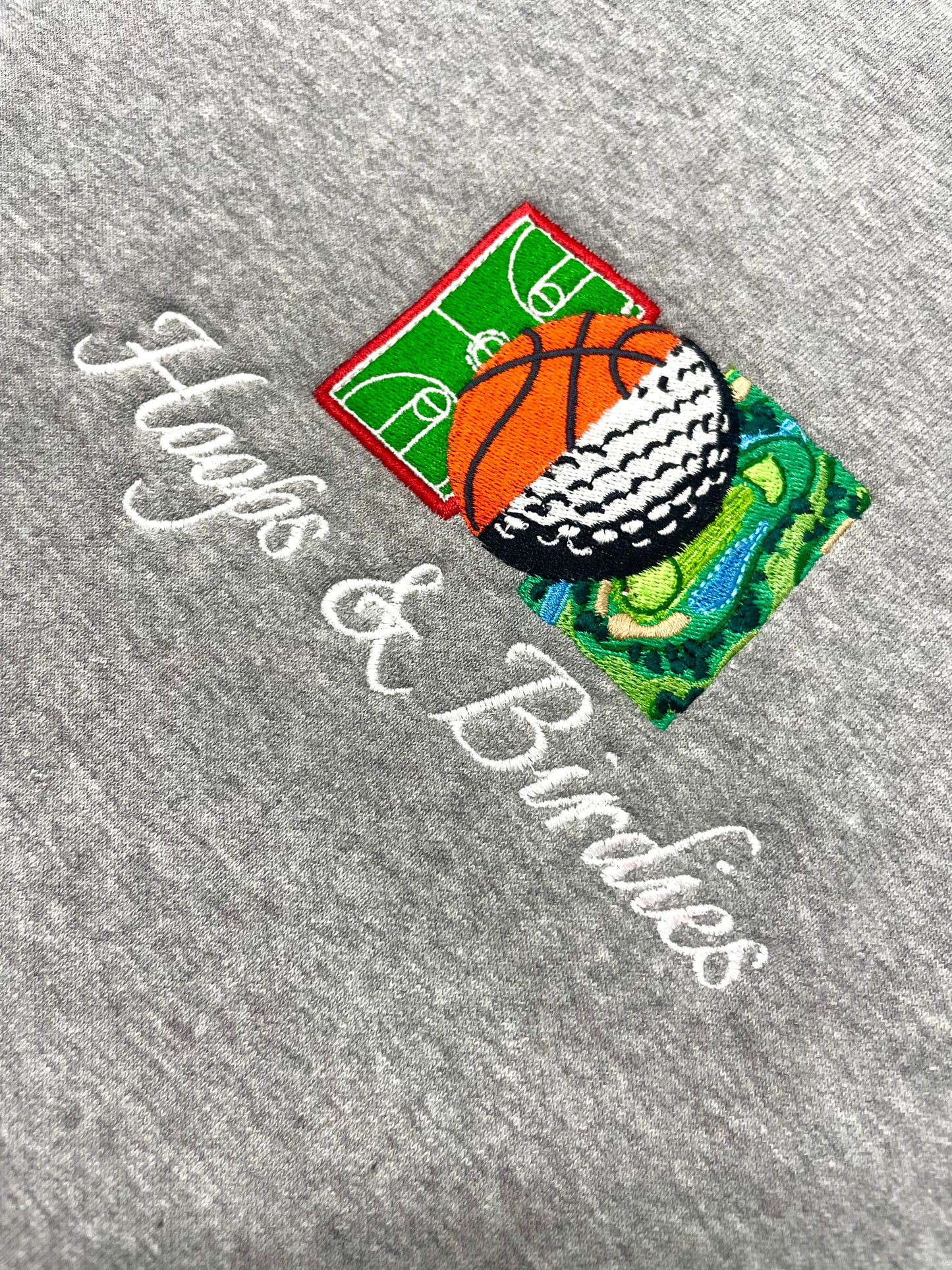 COURT TO COURSE CREWNECK - HEATHER GREY/WHITE/MULTI