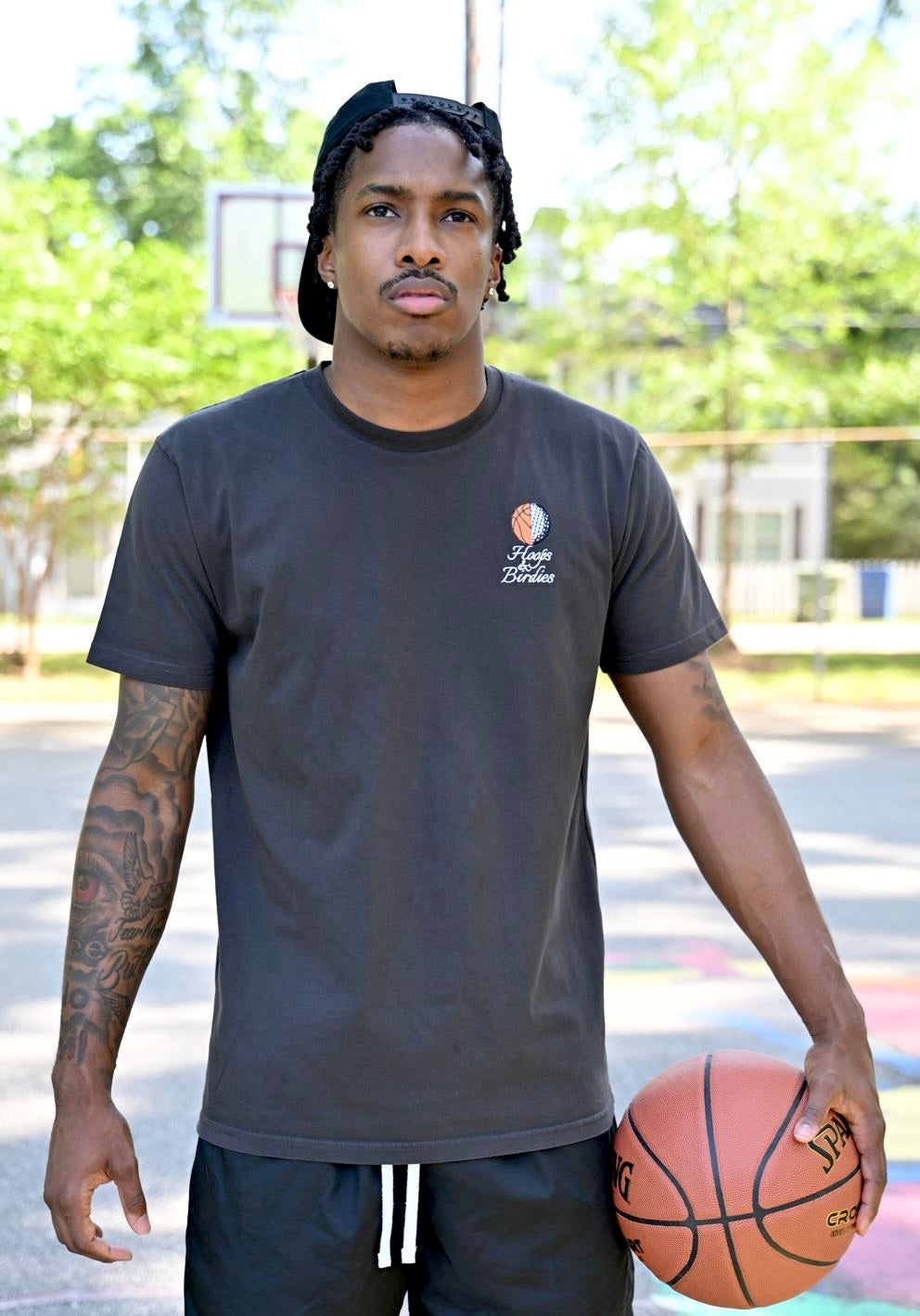 WE BALL SCRIPT LOGO T-SHIRT - BLACK/WHITE/ORANGE