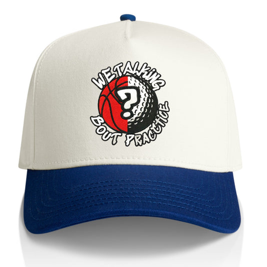 WE TALKIN BOUT PRACTICE SNAPBACK- WHITE/ROYAL