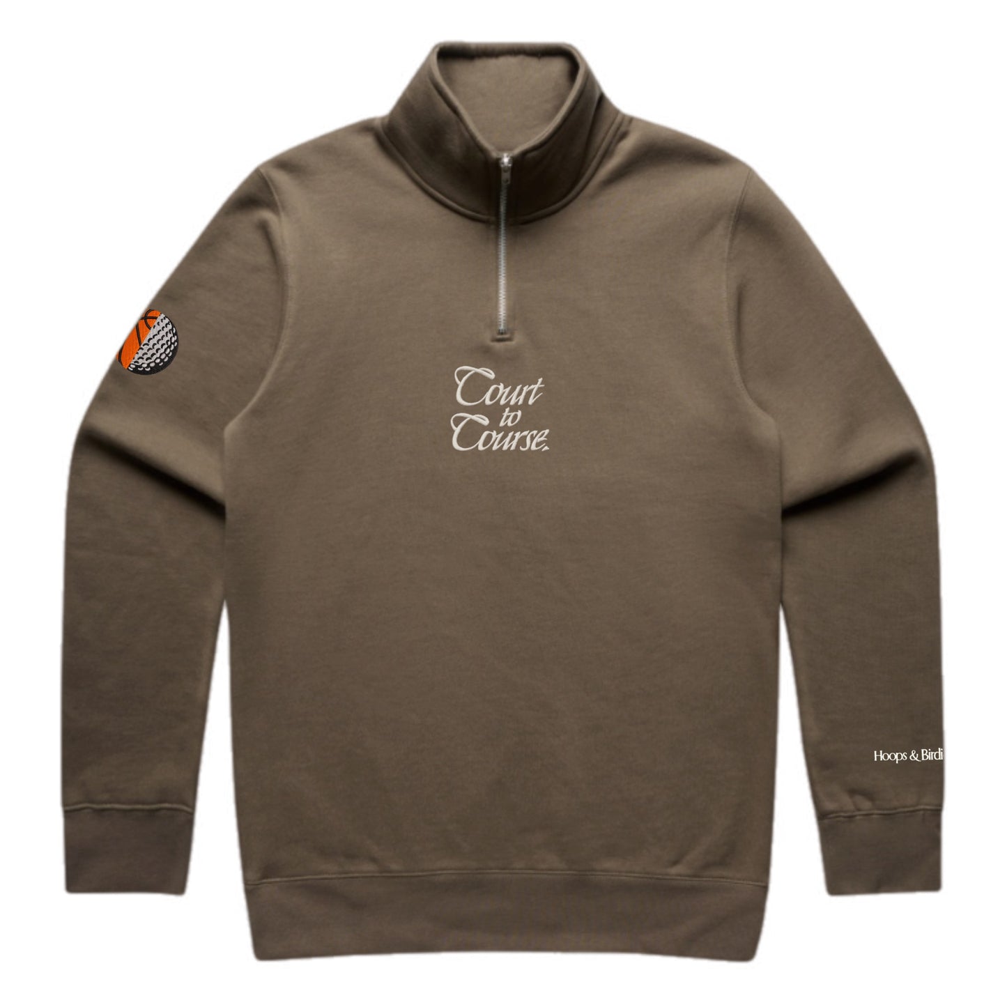 COURT TO COURSE QUARTER ZIP - WALNUT/WHITE/FOREST