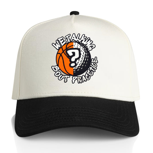 WE TALKIN BOUT PRACTICE SNAPBACK- WHITE/BLACK
