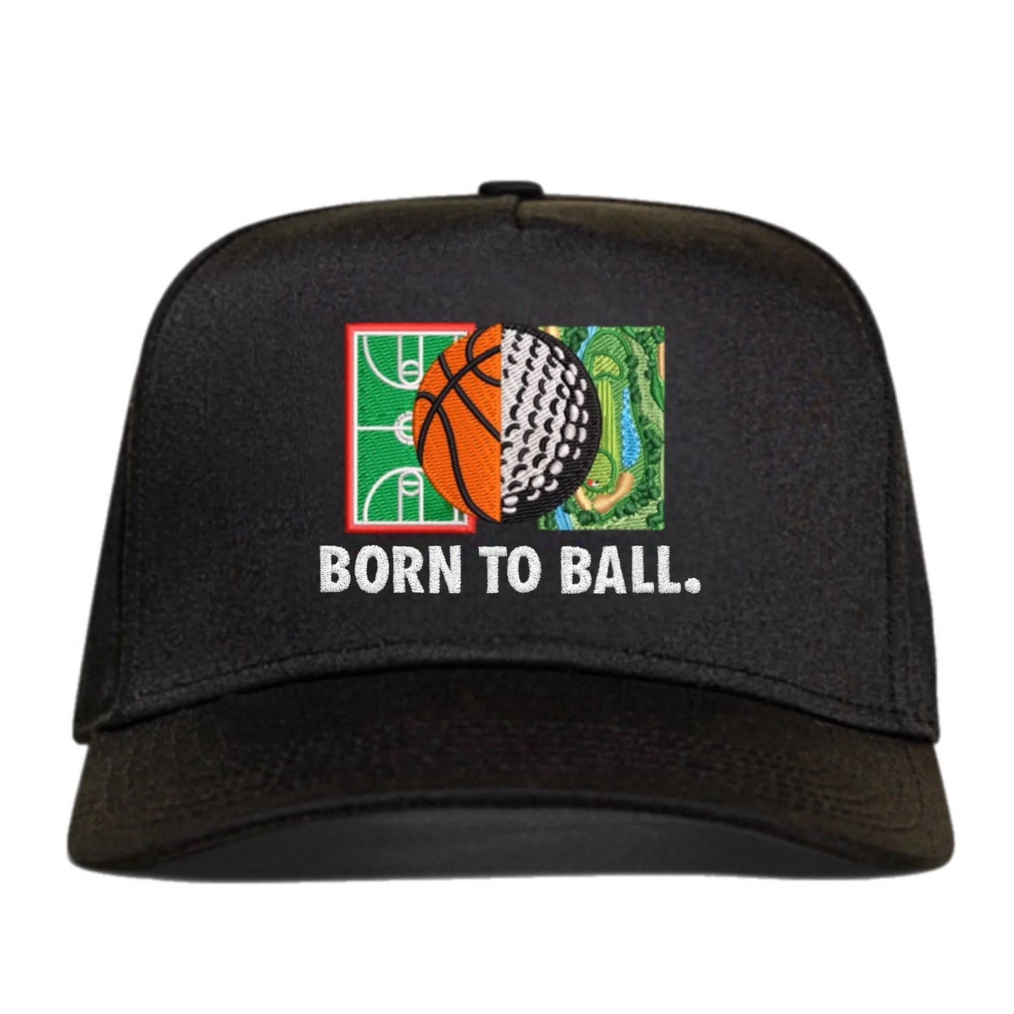 BORN TO BALL HAT - BLACK/WHITE