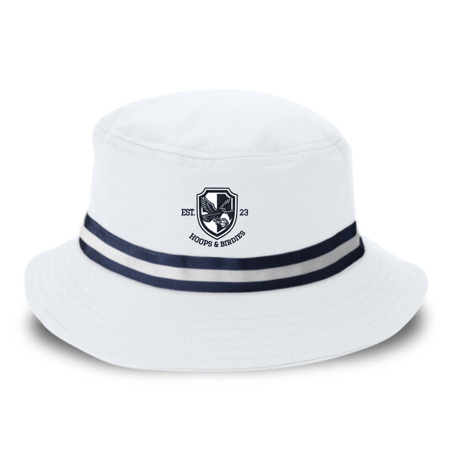 MONACO BUCKET HAT - WHITE/NAVY