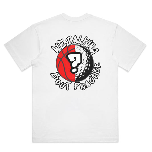 WE TALKIN BOUT PRACTICE TEE (BOXY FIT) - WHITE/SPORT RED/WHITE/BLACK