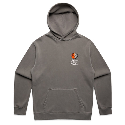 WE BALL SCRIPT LOGO HOODIE (OVERSIZED FIT) - FADED GREY/WHITE/ORANGE/BLACK