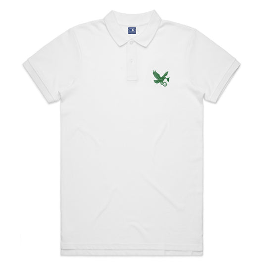 HB HAWK POLO WHITE/FOREST
