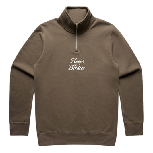 SCRIPT QUARTER ZIP - WALNUT/WHITE/FOREST